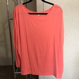 PIKO Salmon Long Sleeve Round Neck Tunic